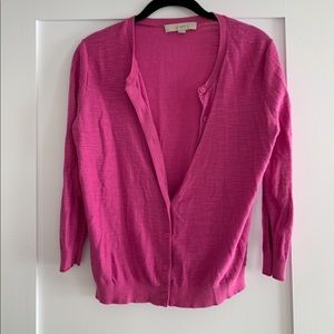 LOFT Magenta Cardigan - Size M